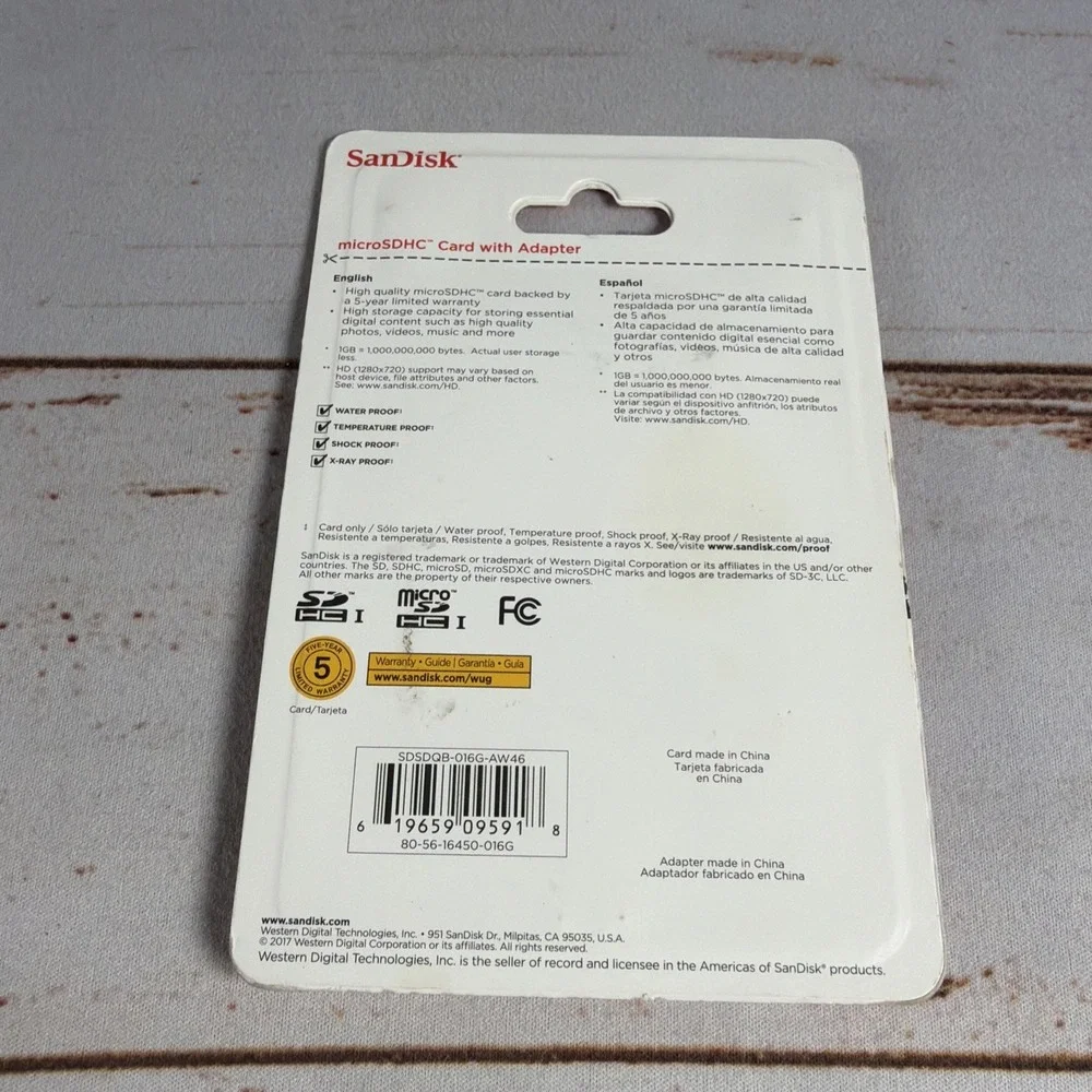 SanDisk Standard 16GB microSD Memory Card New Sealed Flash Storage